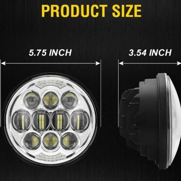 5 3/4" 80W LED Headlight HI/Low DRL Harley Sportster Iron 883 1200 Dyna - Picture 3 of 6